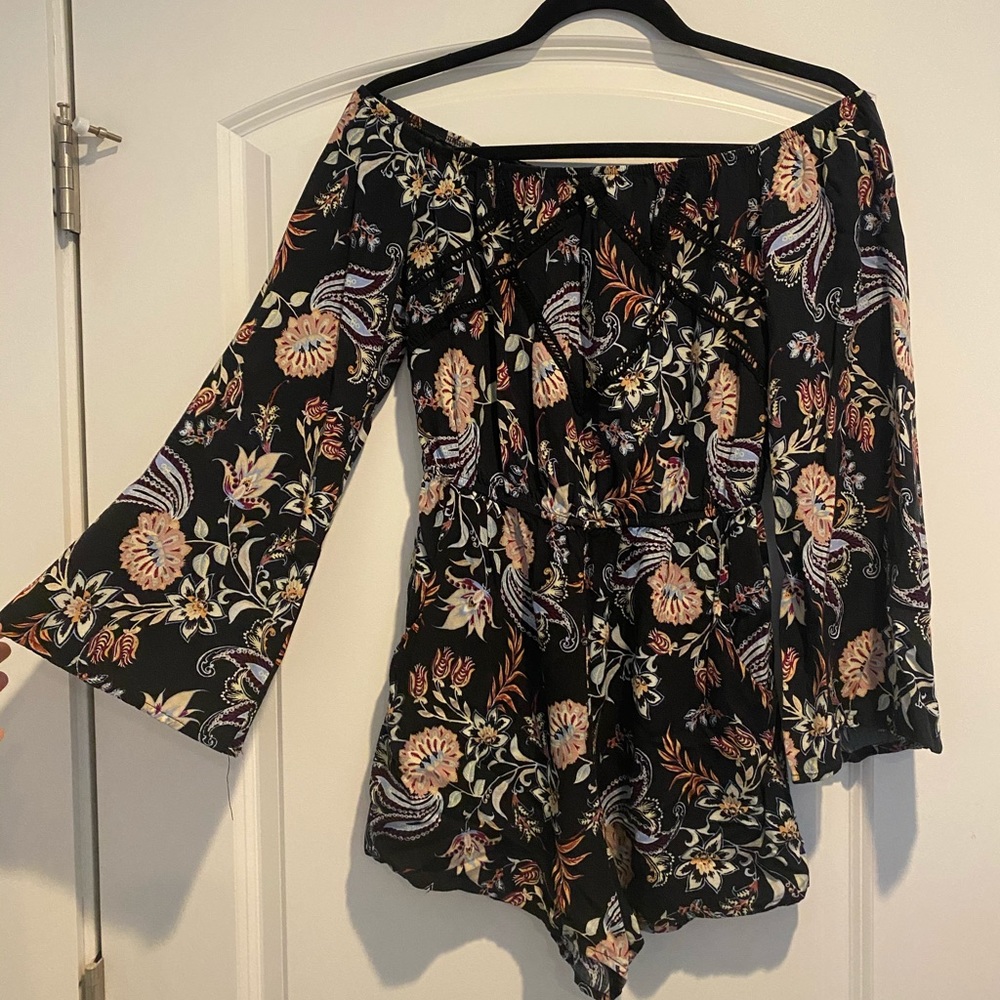 Floral, off the shoulder romper